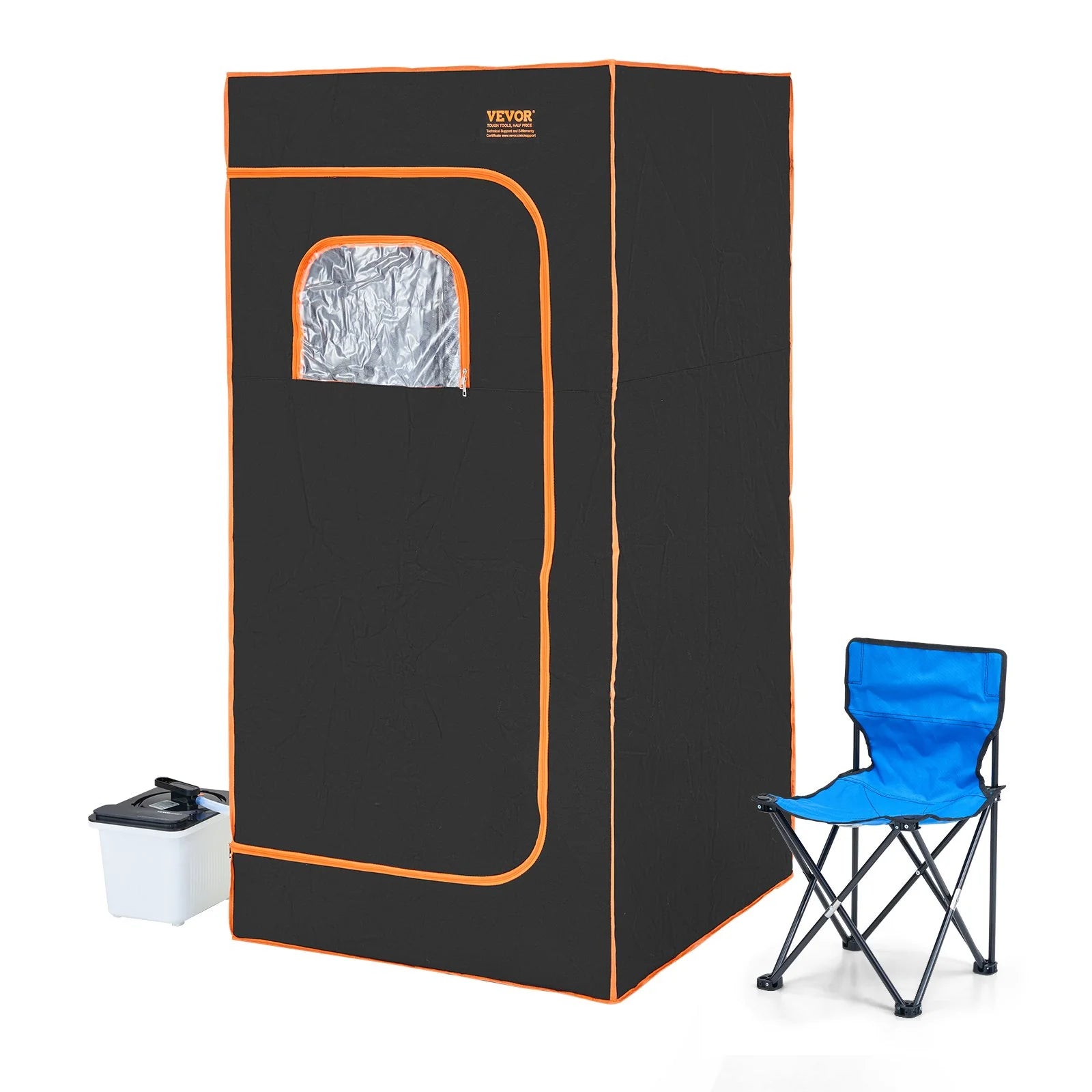 VEVOR Portable Steam Sauna Tent Full Size 1600W Personal Sauna Blanket W/ Chair