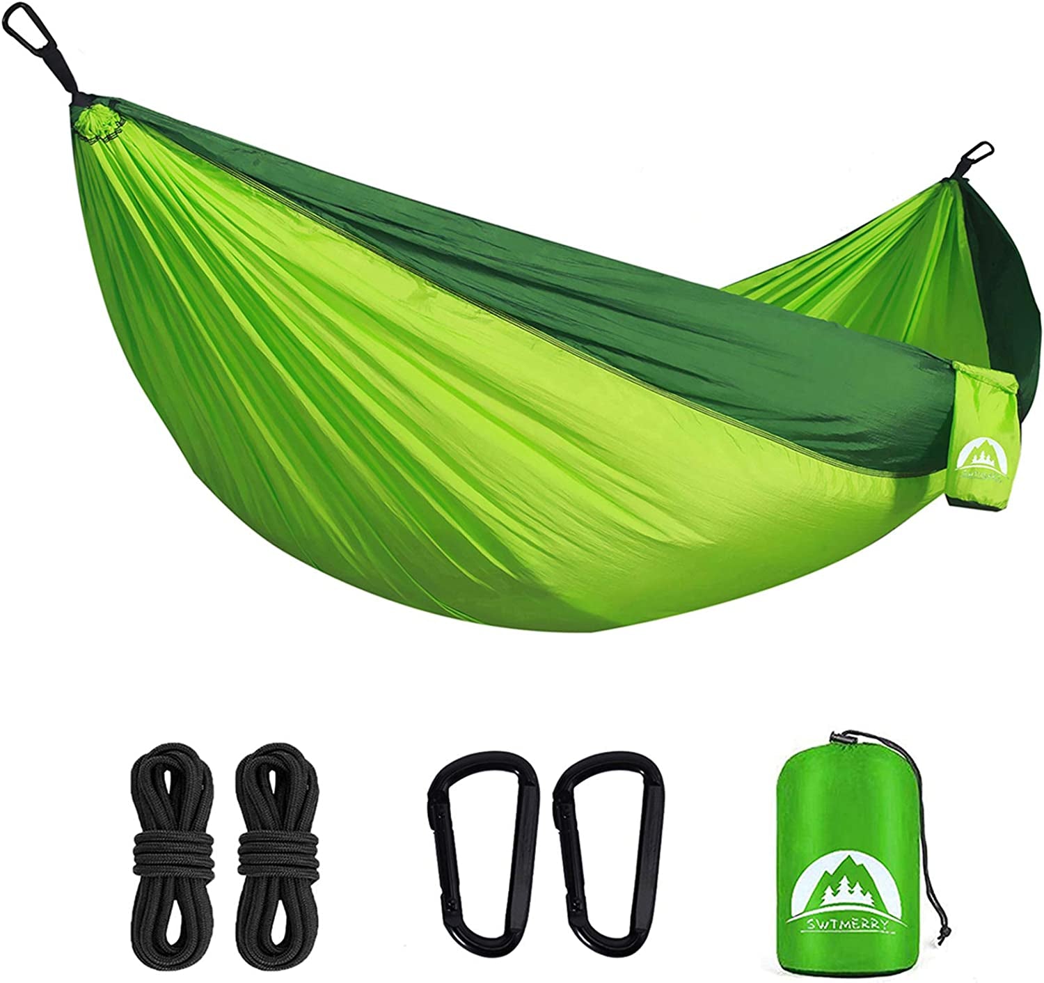 Double Camping Hammock Lightweight Parachute Nylon | Portable Hammocks with Tree Straps | Hammock 2 Person Heavy Duty | Hammock Backpacking for Camping, Backyard, Hiking, Beach