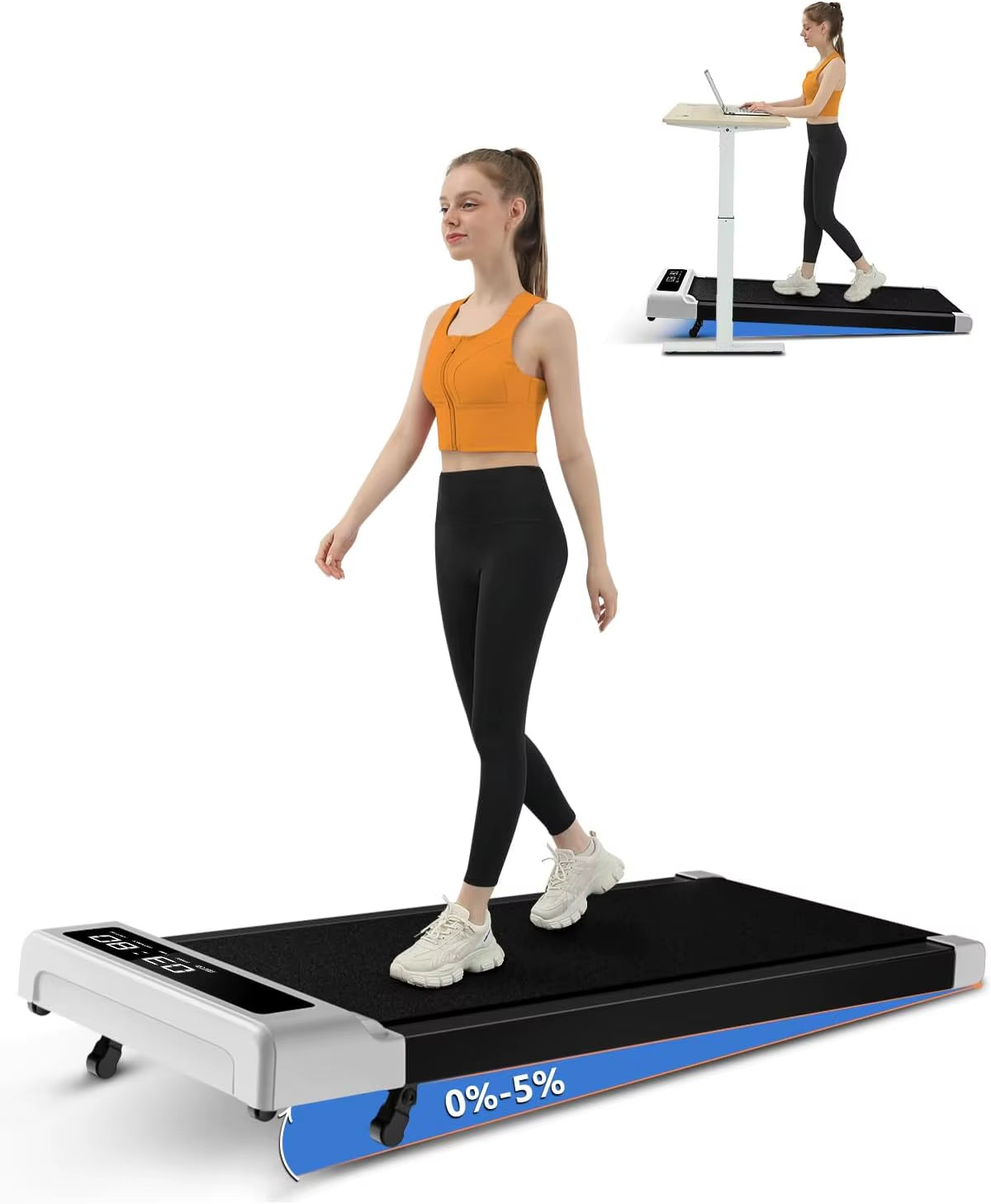 Walking Pad Treadmill, 2.5HP Compact Treadmill for Home Office with Remote Control